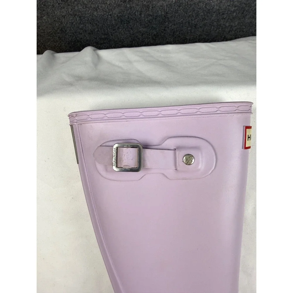 Hunter Orig Tall Rain Boots Lavender Pastel Purple Waterproof Girls Sz 2 Lit Kid